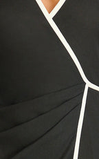 Aurora Midi Dress - Halter Neck Leg Split Wrap Dress in Black