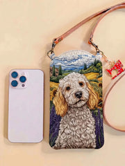 Cockapoo Dog Quilted Slim Phone Crossbody Bag
