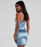 Wrapped In Stylish Satin Mini Dress