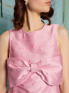 Gali Bow Jacquard Mini Dress