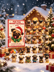 2026 Pug Christmas Ornament Advent Calendar (24-Piece Set) Blind Box