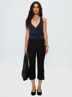 Michella Wrap Top Navy