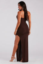 Alisha Rhinestone Strap Formal Dress