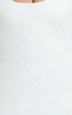 Murray Midi Dress - Deep U Halter Neck Dress in White