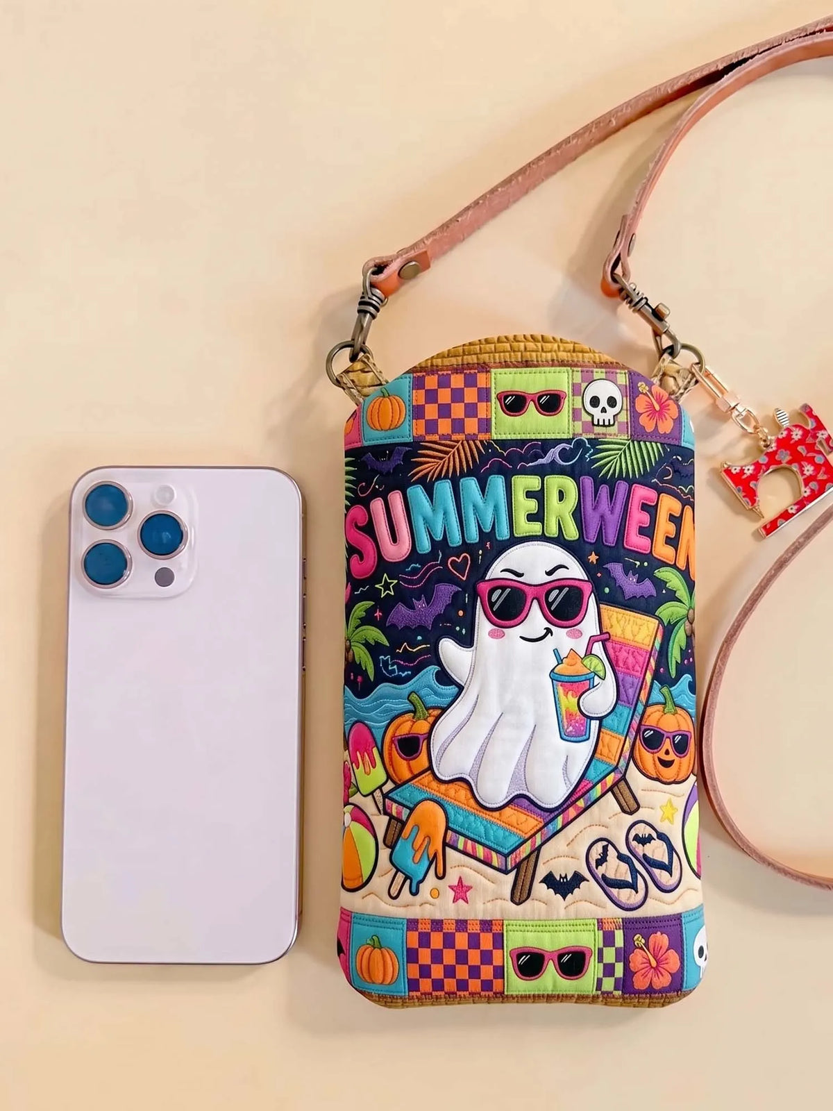 Halloween SUMMERWEEN Quilted Slim Phone Crossbody Bag