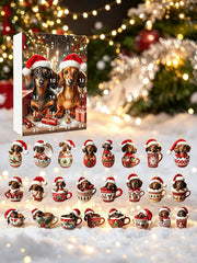 2026 Christmas Fun Dachshund Countdown Calendar Blind Box(2D Acrylic Flat)