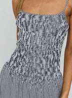 Kosie Shirred Maxi Dress Blue Stripe