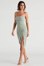 Zadie Formal High-Slit Midi Dress