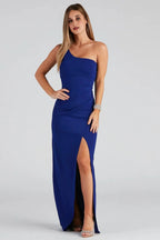 Iris One-Shoulder Crepe Dress