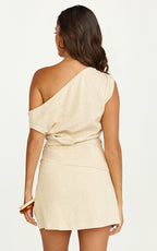 Robilyn - Off Shoulder Linen Look Top in Natural