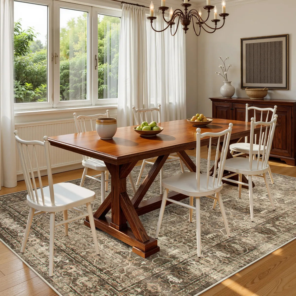 Margot Washable Vintage Distressed Brown Rug