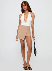 Emmalyne Plunge Neck Bodysuit White