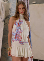 Willow Chiffon Mini Dress - Violet Blossom