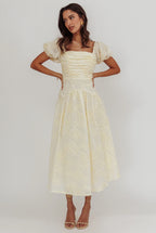 Telma Puff Sleeves Midi Dress Butter