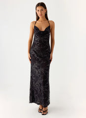 Mayim Sequin Maxi Dress - Black