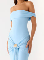 Vee Bardot Maxi Dress - Blue