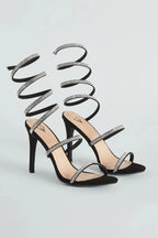 Spiral Rhinestone Stiletto Heels