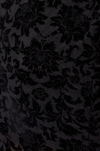 Impho Mini Dress in Brocade Rose Flock Black