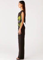 Good Fortune Maxi Dress - Lime Flower