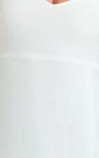 Collins Maxi Dress - V Neck Dropped Waist Gathered Maxi Dress in Off White