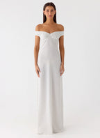 Melany Maxi Dress - White Polkadot