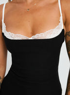 Renaissance Corset Lace Mini Dress Black / White