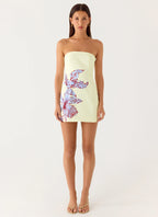 Denby Strapless Mini Dress - Purple Floral