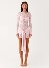 Consie Long Sleeve Mini Dress - Pink