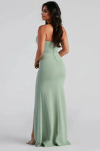 Strapless High Slit Formal Dress