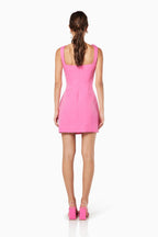 Trompe 3D Floral Mini Dress Pink
