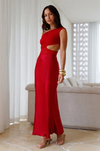 Dreamer's Path Off The Shoulder Maxi Dress Red