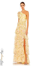 Long Formal One Shoulder Print Gown