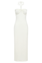 Krissy Midi Twist Halter Jersey Dress - White