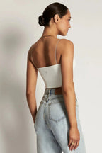 Yvonne Cami Crop Top - White