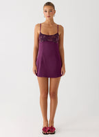 Zion Beaded Mini Dress - Mulberry