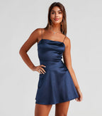Grand Exit Satin Skater Dress