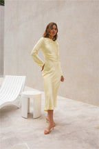 Forget Me Not Satin Maxi Dress Butter