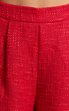 Sylvia Two Piece Set - Corset Top and High Waisted Wide Leg Pants Set in Red