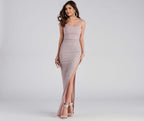 Lola Formal High Slit Glitzy Glitter Dress