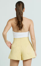 Harvey Shorts - High Waisted Tailored Shorts in Lemon