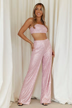 Shimmer Life Crop Light Pink Sequin