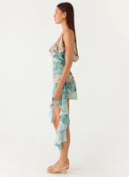 Meylissa Hanky Mini Dress - Aqua Blur