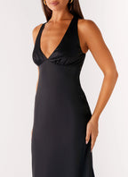 Desi Halterneck Maxi Dress - Black