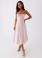 Thoughts Of You Midi Dress - Pink