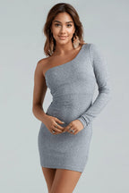 Moonlight Glitter One-Shoulder Dress