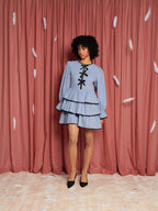 Stork Stripe Mini Dress