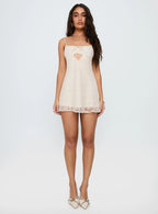 Immunitie Broiderie Mini Dress Cream