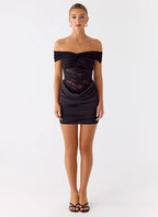 Either Way Off Shoulder Mini Dress - Black