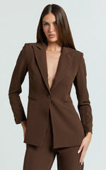 Hermie Blazer - Single Breasted Blazer in Chocolate