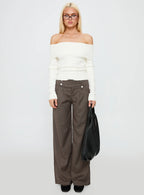 Briellea Thick Waistband Pant Pinstripe